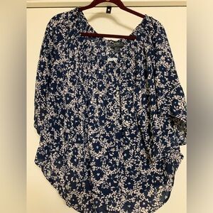 Blue floral blouse